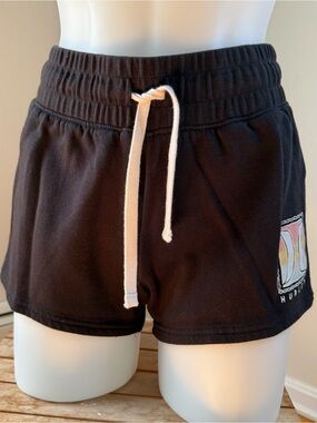 Hurley Black Sweatshirt Fleece Drawstring Shorts
